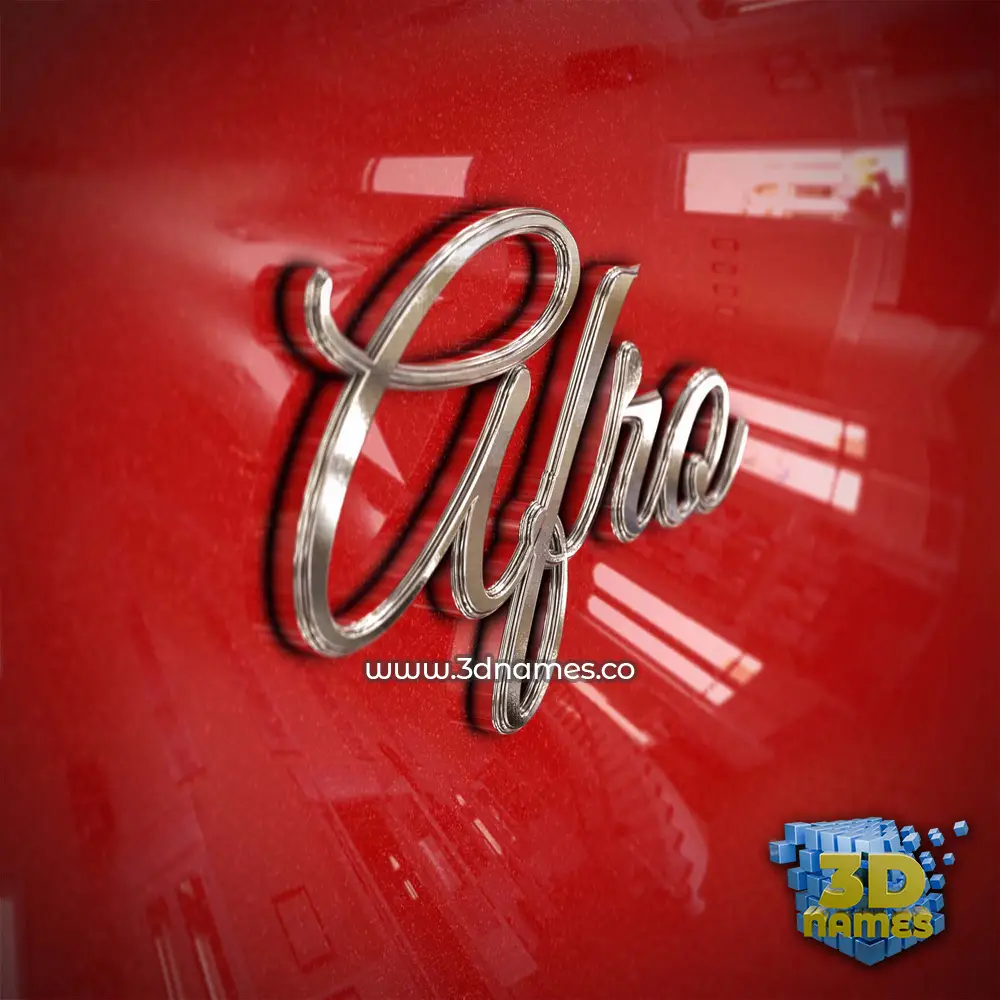 afro in Car Paint style - 3D name wallpaper
