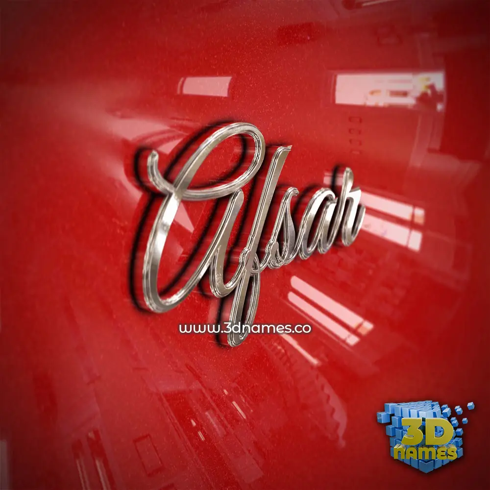 afsar in Car Paint style - 3D name wallpaper