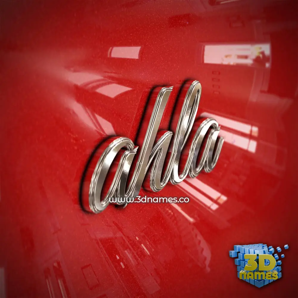ahla in Car Paint style - 3D name wallpaper