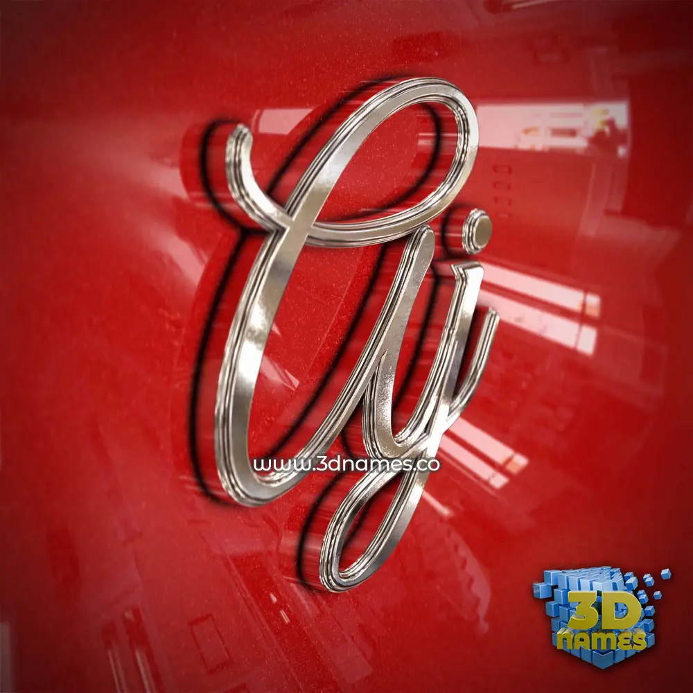 aj in Car Paint style - 3D name wallpaper