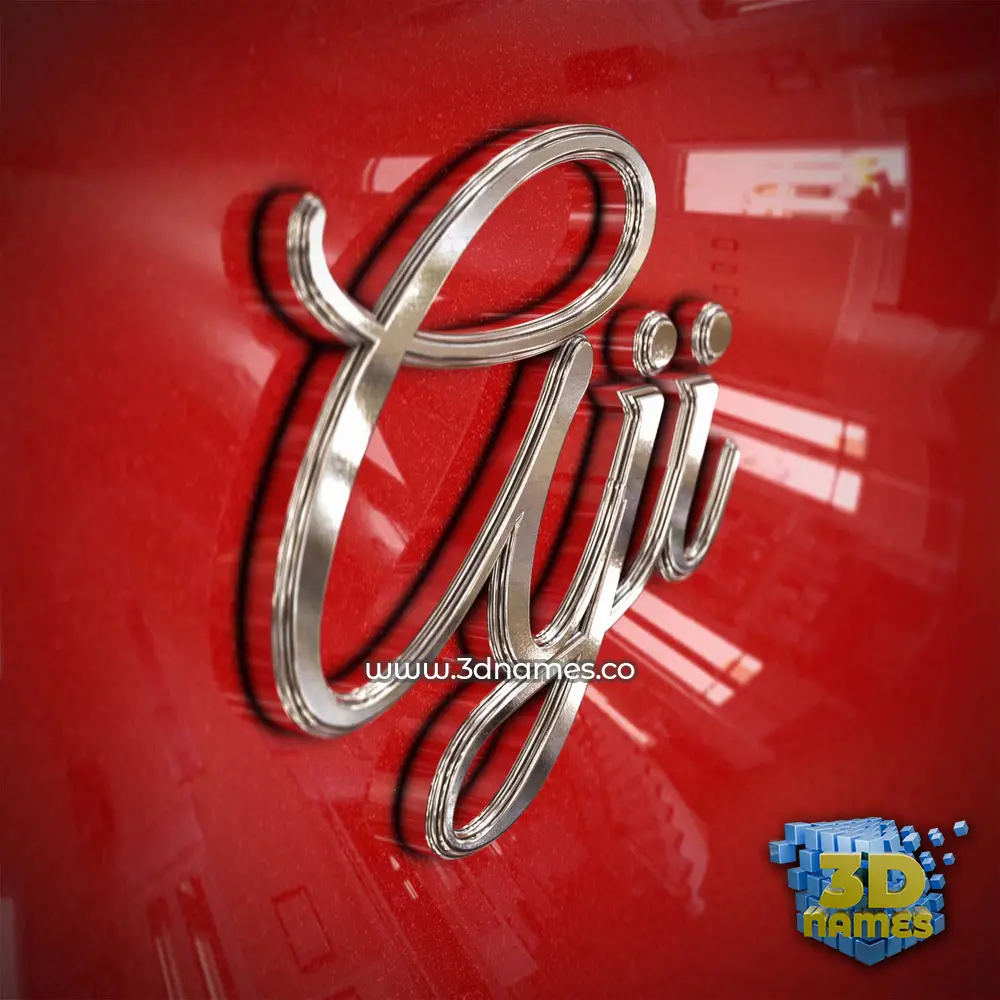 aji in Car Paint style - 3D name wallpaper