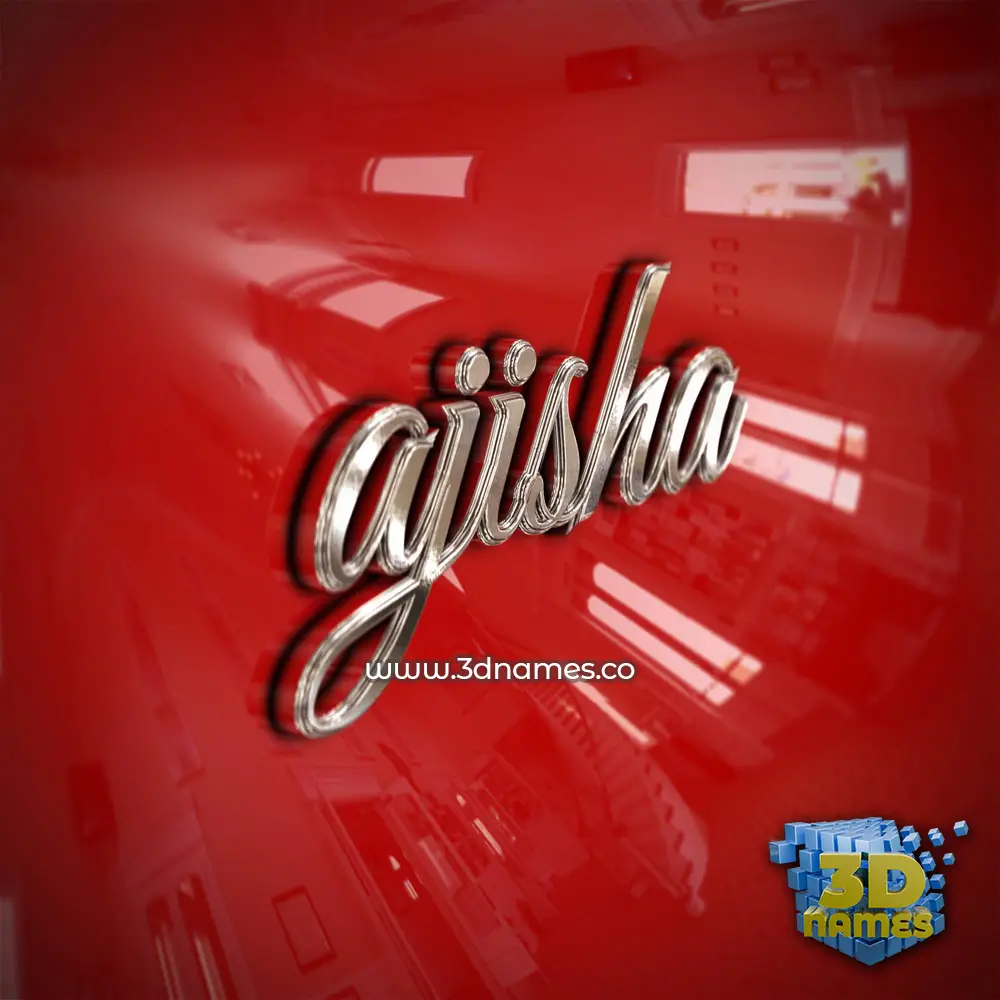 ajisha in Car Paint style - 3D name wallpaper