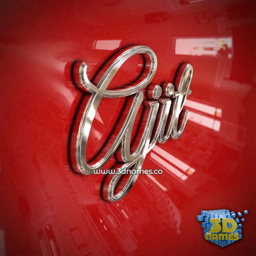 ajit in Car Paint style - 3D name wallpaper
