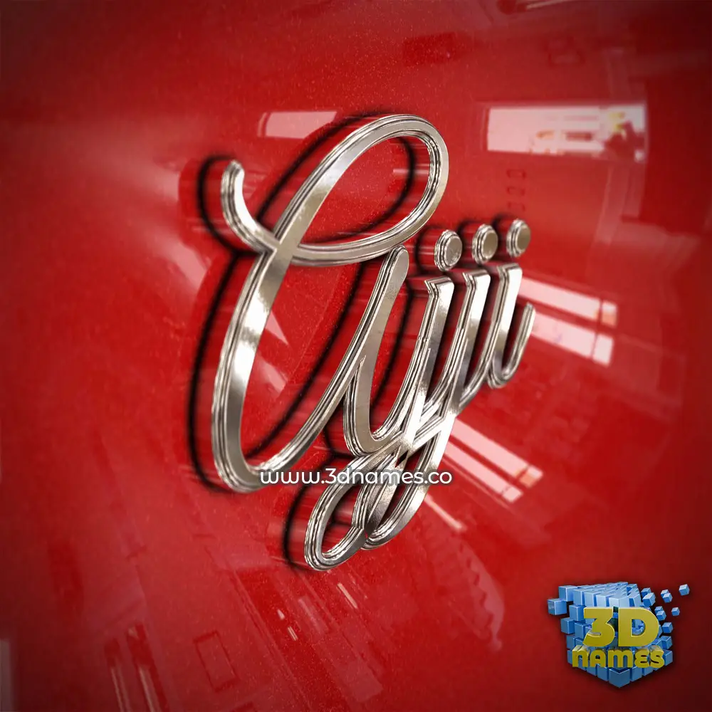 ajji in Car Paint style - 3D name wallpaper