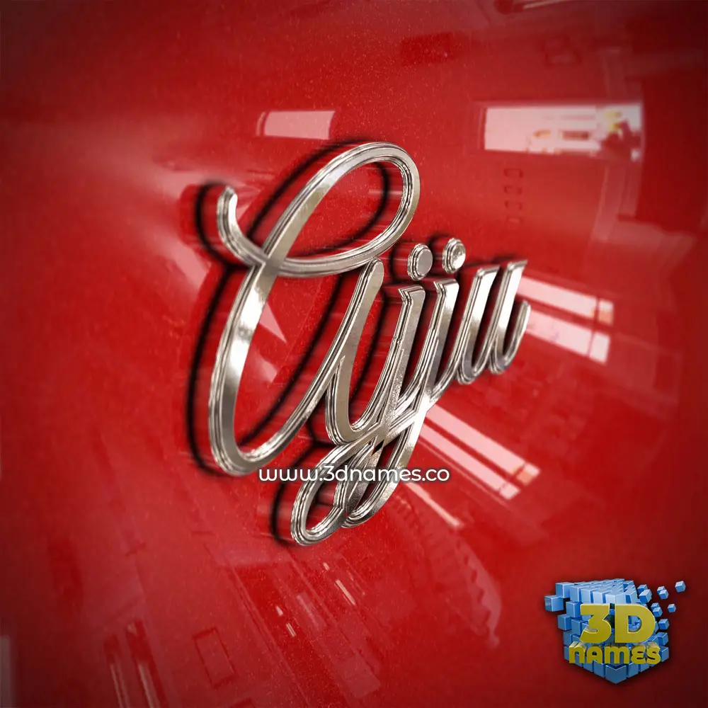 ajju in Car Paint style - 3D name wallpaper