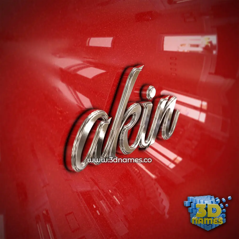 akin in Car Paint style - 3D name wallpaper