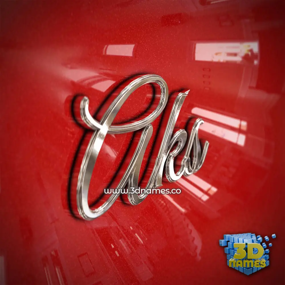 aks in Car Paint style - 3D name wallpaper