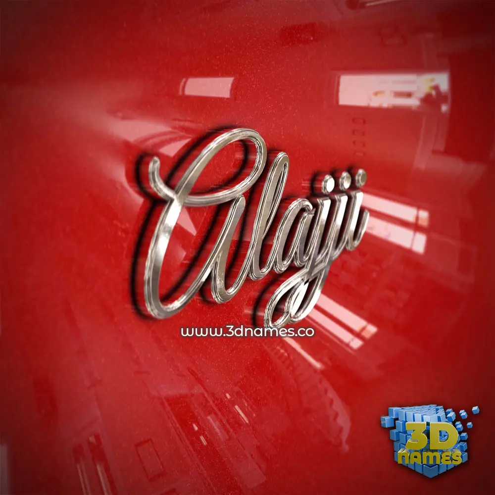 alajji in Car Paint style - 3D name wallpaper
