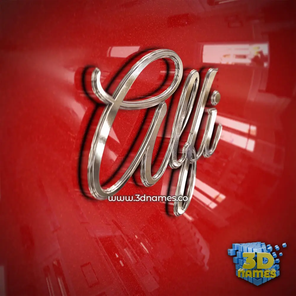 alfi in Car Paint style - 3D name wallpaper