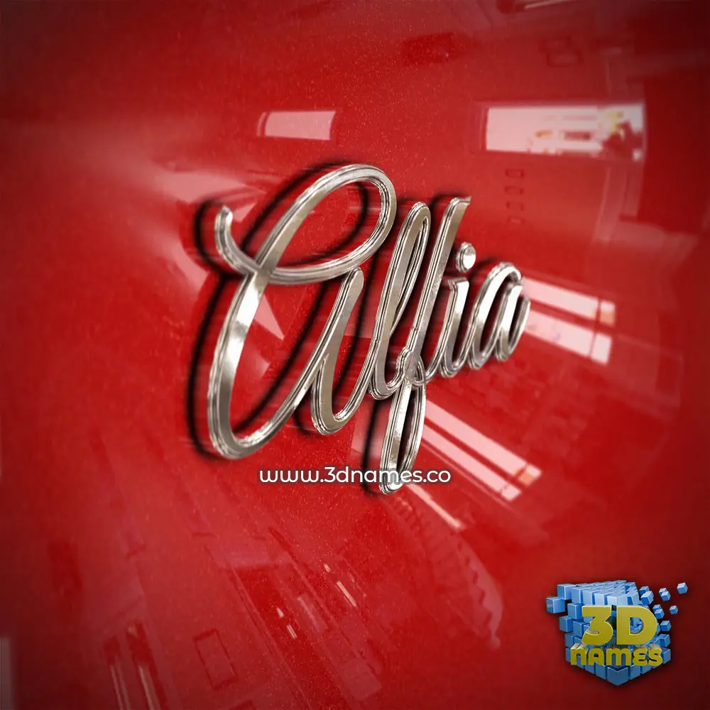 alfia in Car Paint style - 3D name wallpaper