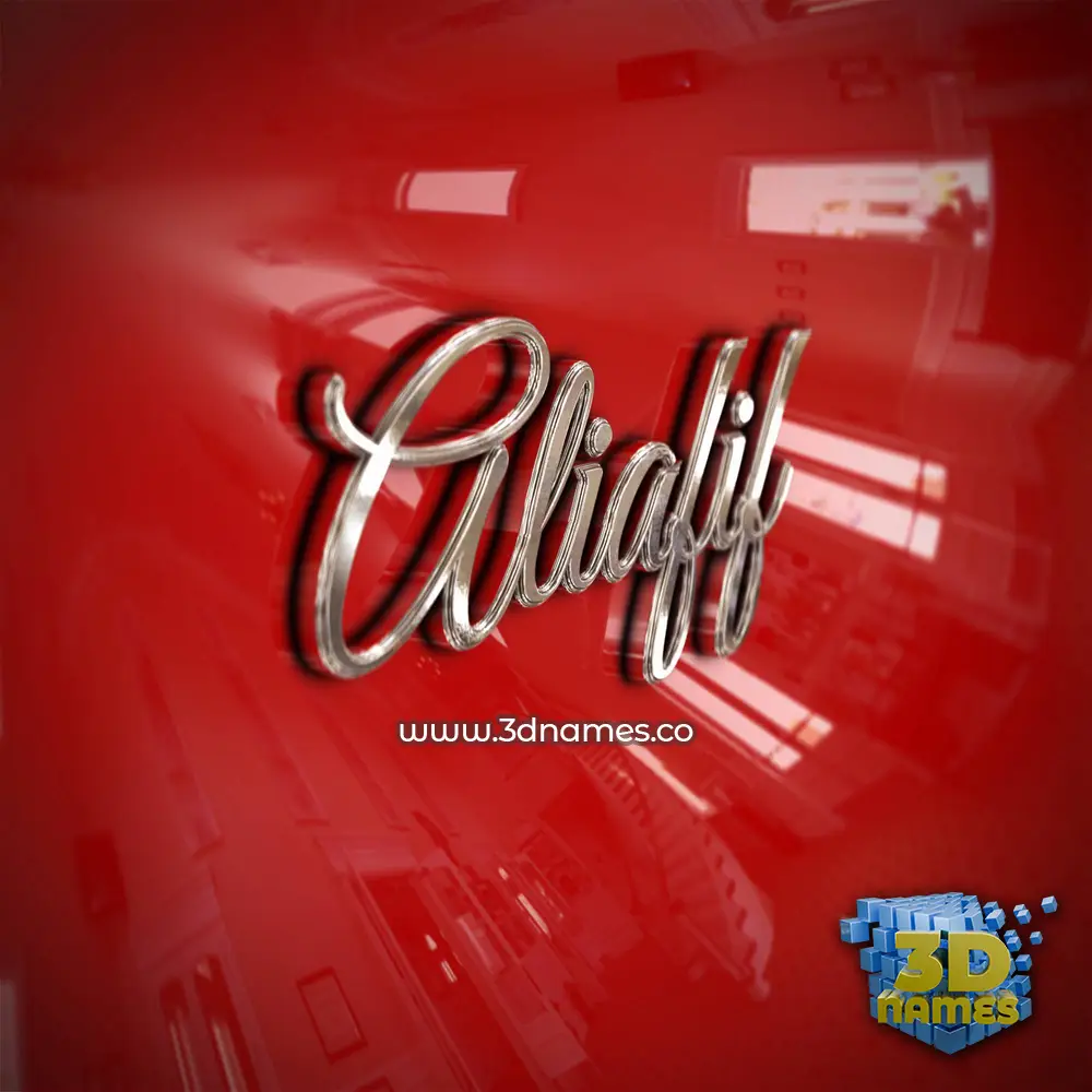 aliafif in Car Paint style - 3D name wallpaper