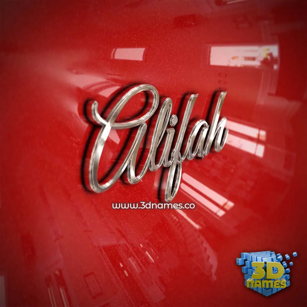 alifah in Car Paint style - 3D name wallpaper