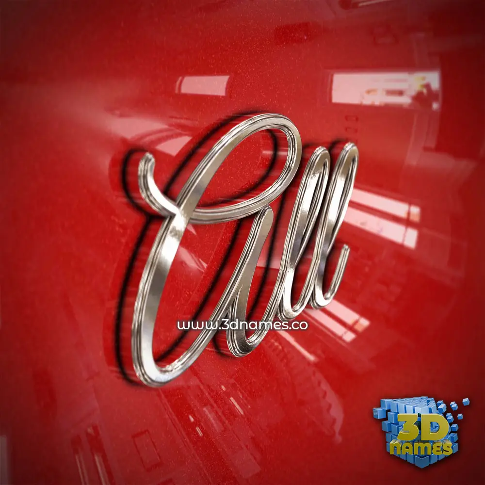 all in Car Paint style - 3D name wallpaper