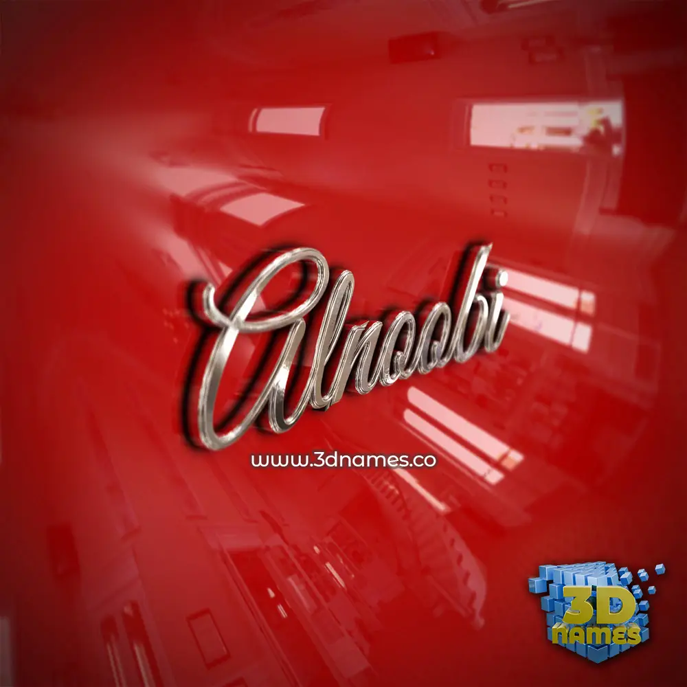 alnoobi in Car Paint style - 3D name wallpaper