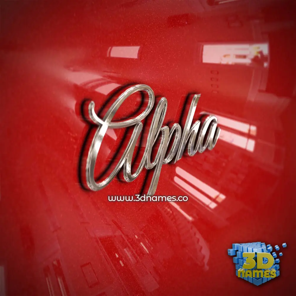 alpha in Car Paint style - 3D name wallpaper