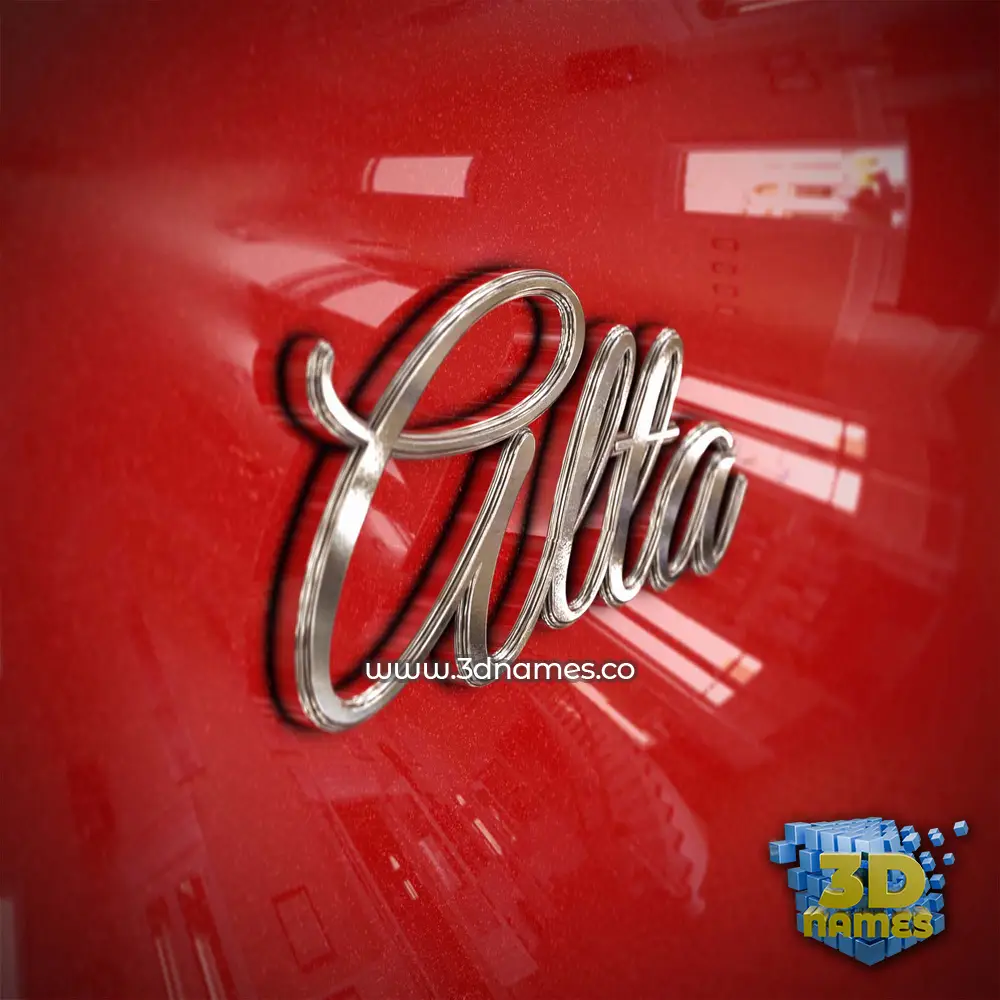 alta in Car Paint style - 3D name wallpaper