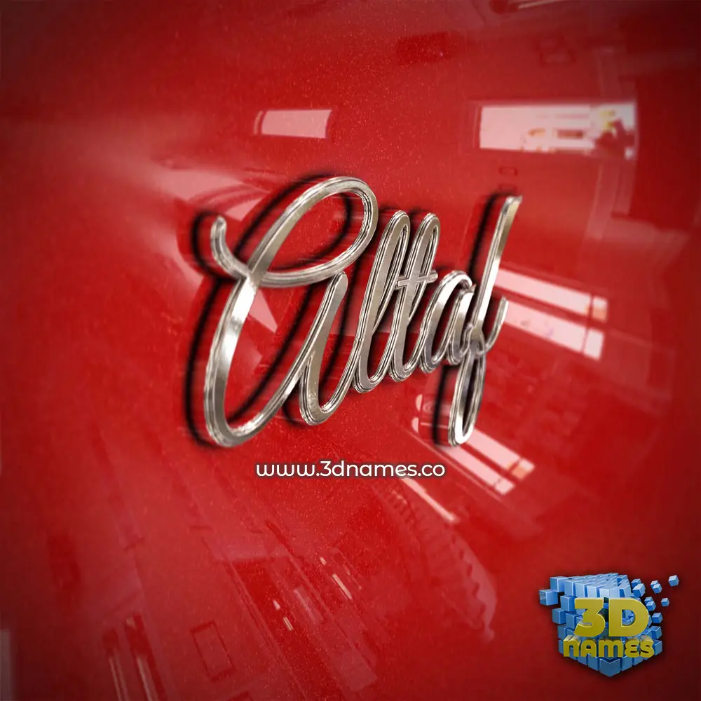 altaf in Car Paint style - 3D name wallpaper