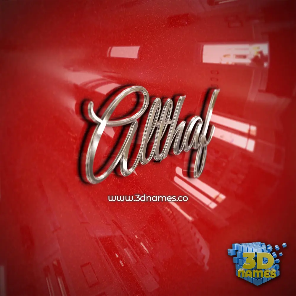 althaf in Car Paint style - 3D name wallpaper