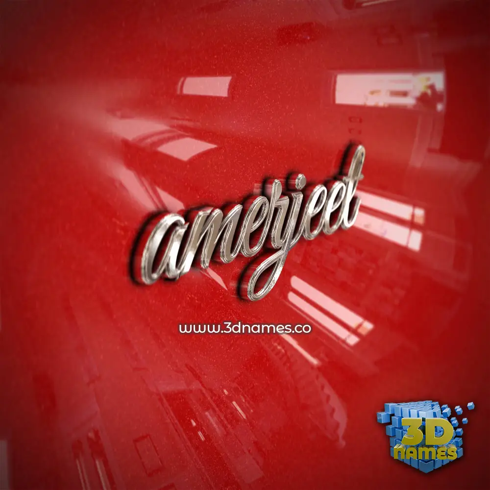 amerjeet in Car Paint style - 3D name wallpaper