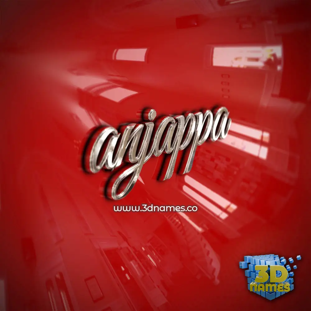 anjappa in Car Paint style - 3D name wallpaper