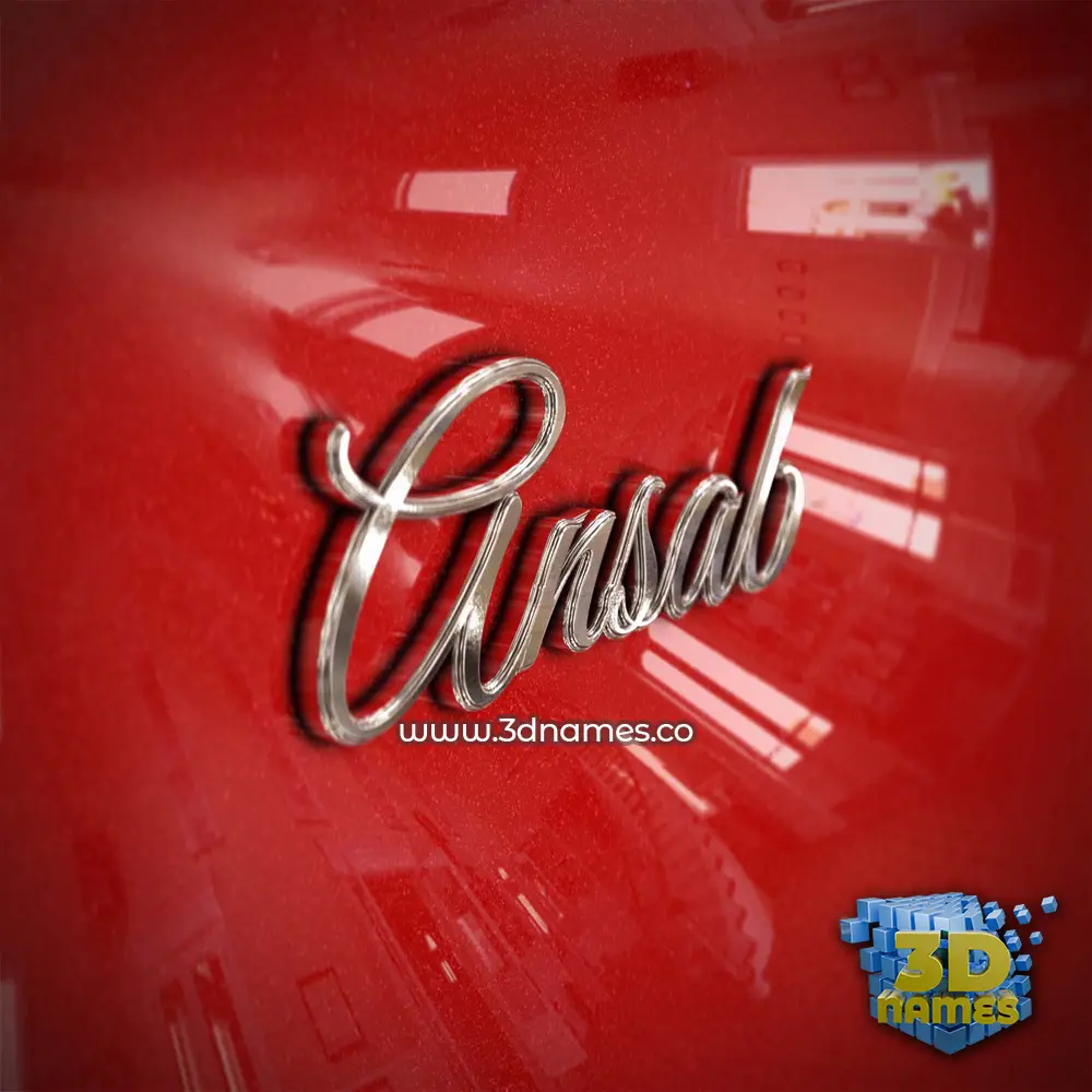 ansab in Car Paint style - 3D name wallpaper