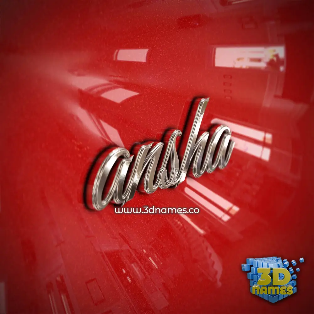 ansha in Car Paint style - 3D name wallpaper