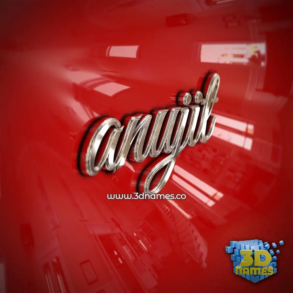 anujit in Car Paint style - 3D name wallpaper