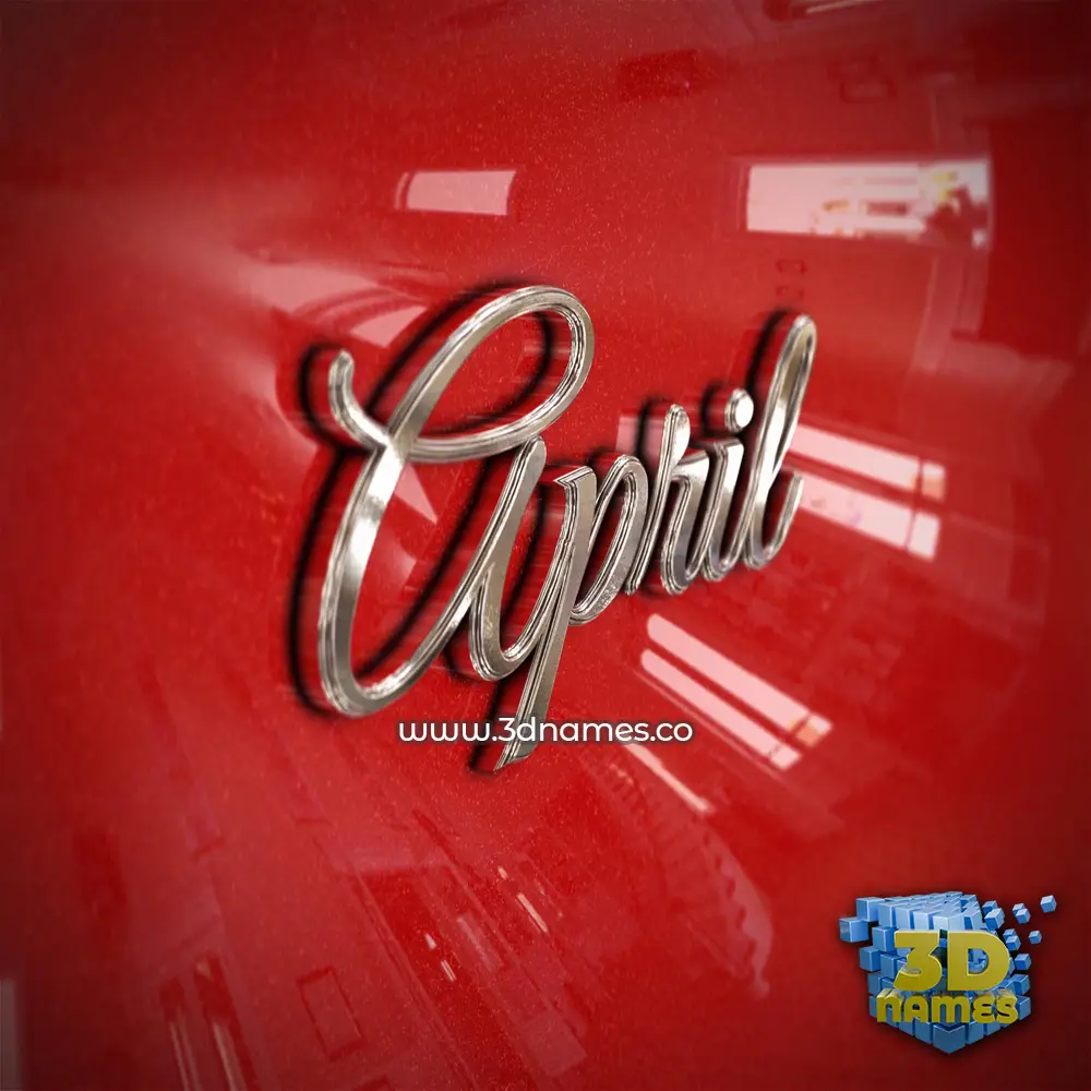april in Car Paint style - 3D name wallpaper