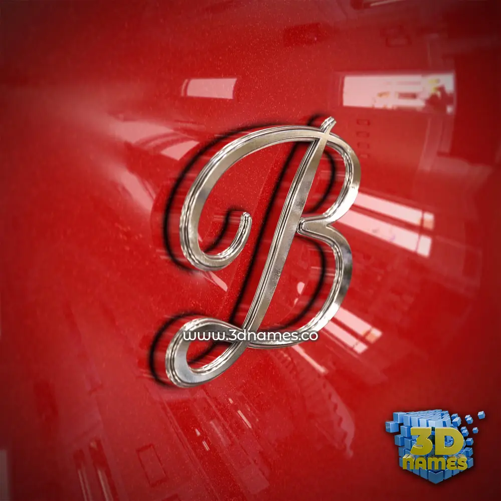b in Car Paint style - 3D name wallpaper