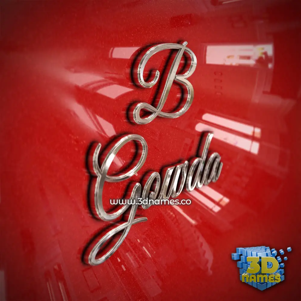 b gowda in Car Paint style - 3D name wallpaper