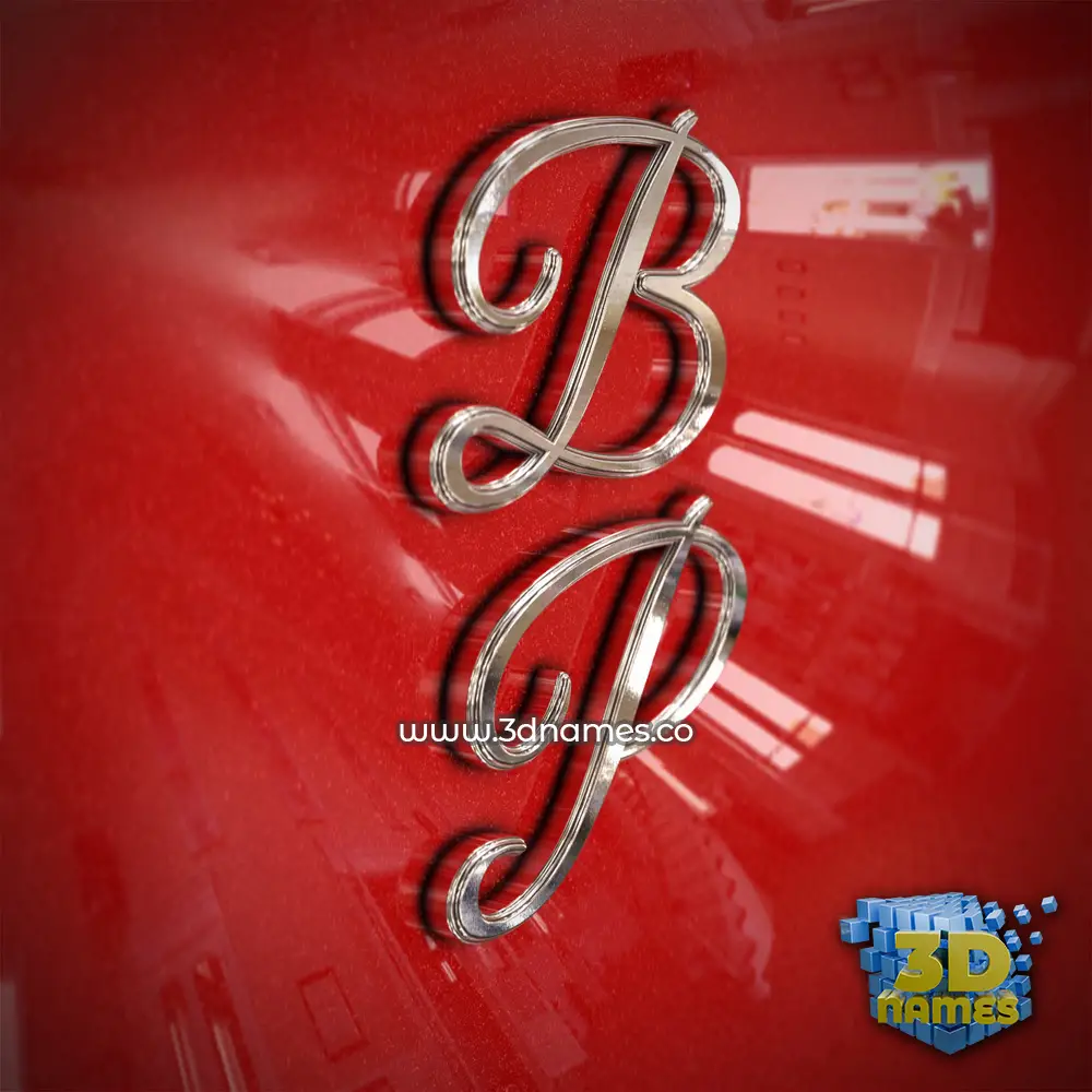 b p in Car Paint style - 3D name wallpaper