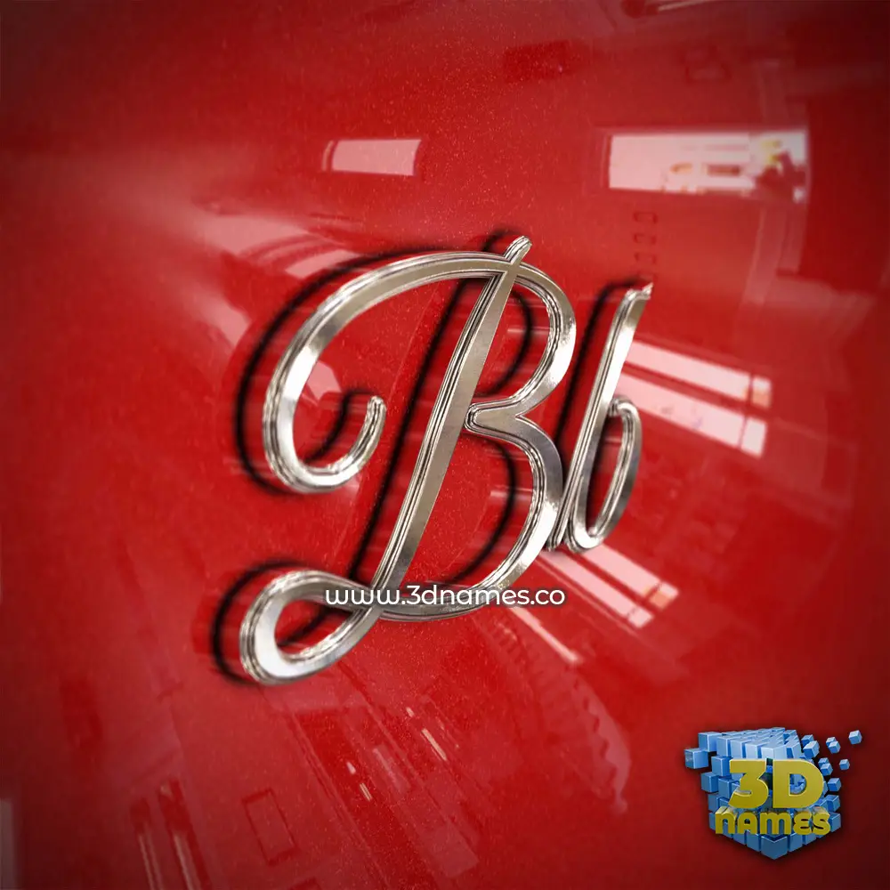 bb in Car Paint style - 3D name wallpaper