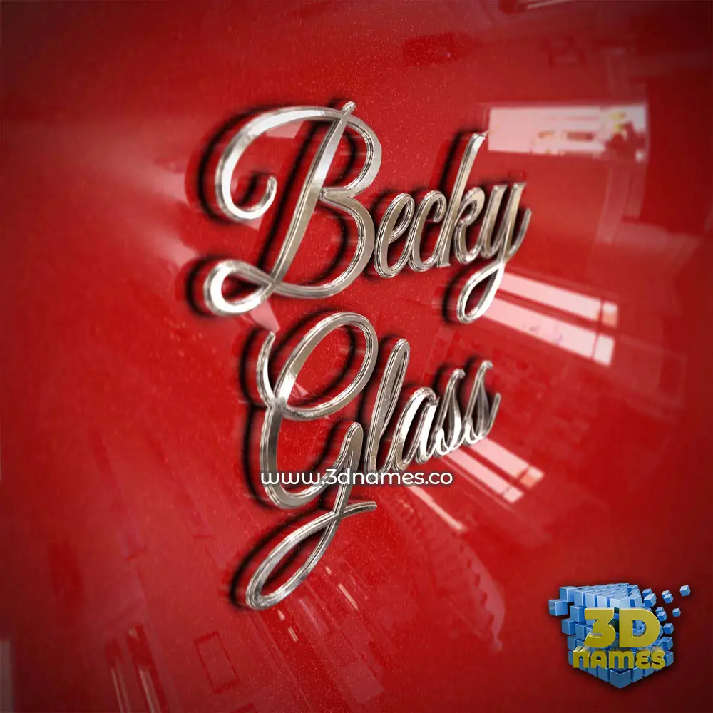 becky glass in Car Paint style - 3D name wallpaper
