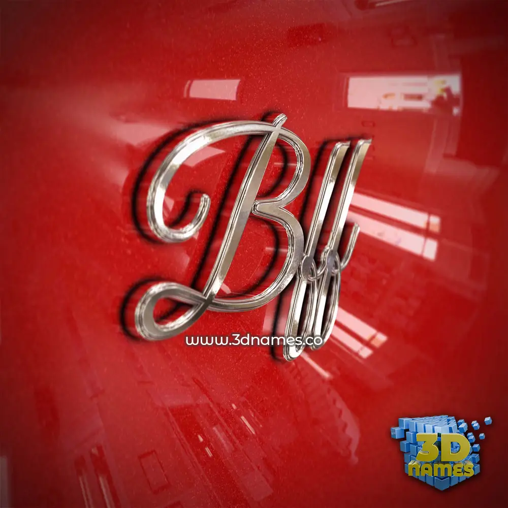 bff in Car Paint style - 3D name wallpaper