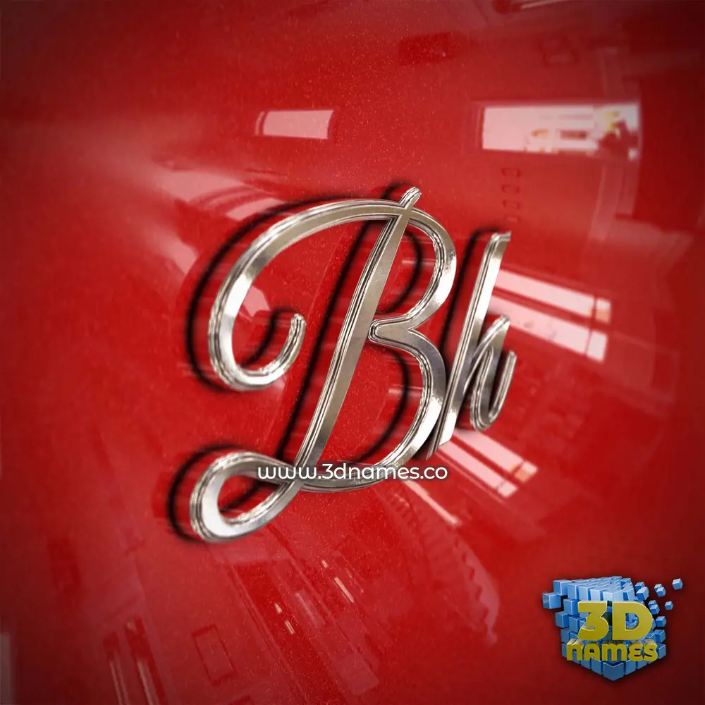 bh in Car Paint style - 3D name wallpaper