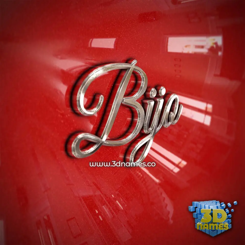 bijo in Car Paint style - 3D name wallpaper