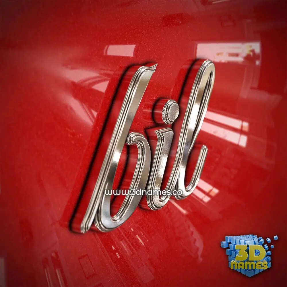 bil in Car Paint style - 3D name wallpaper