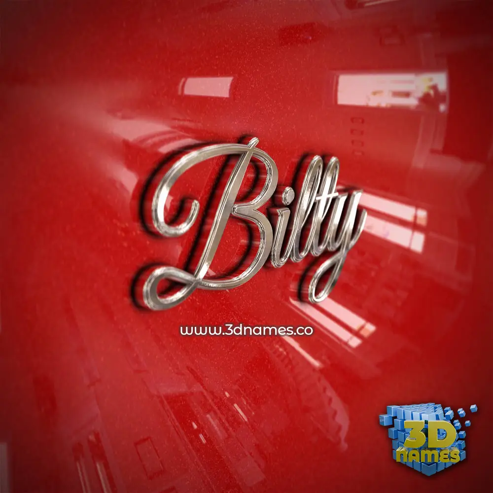 bilty in Car Paint style - 3D name wallpaper