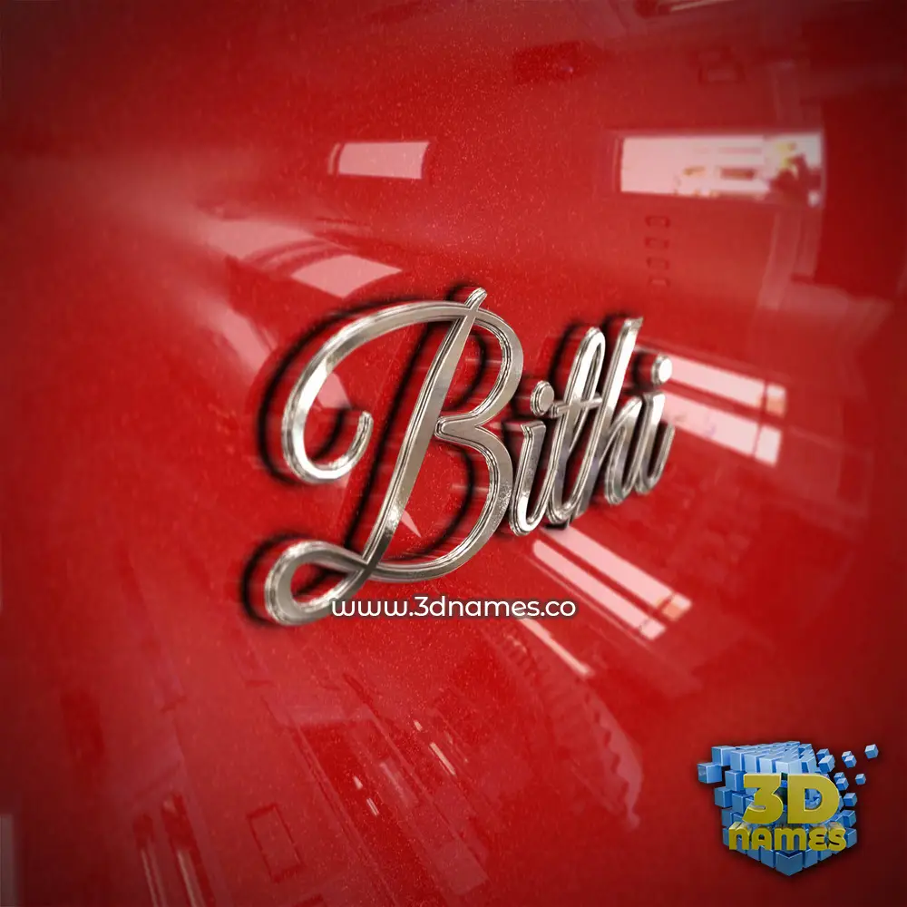 bithi in Car Paint style - 3D name wallpaper