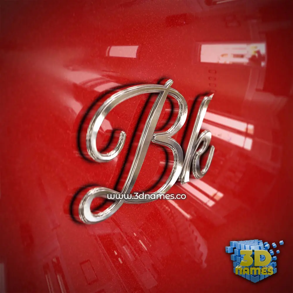 bk in Car Paint style - 3D name wallpaper