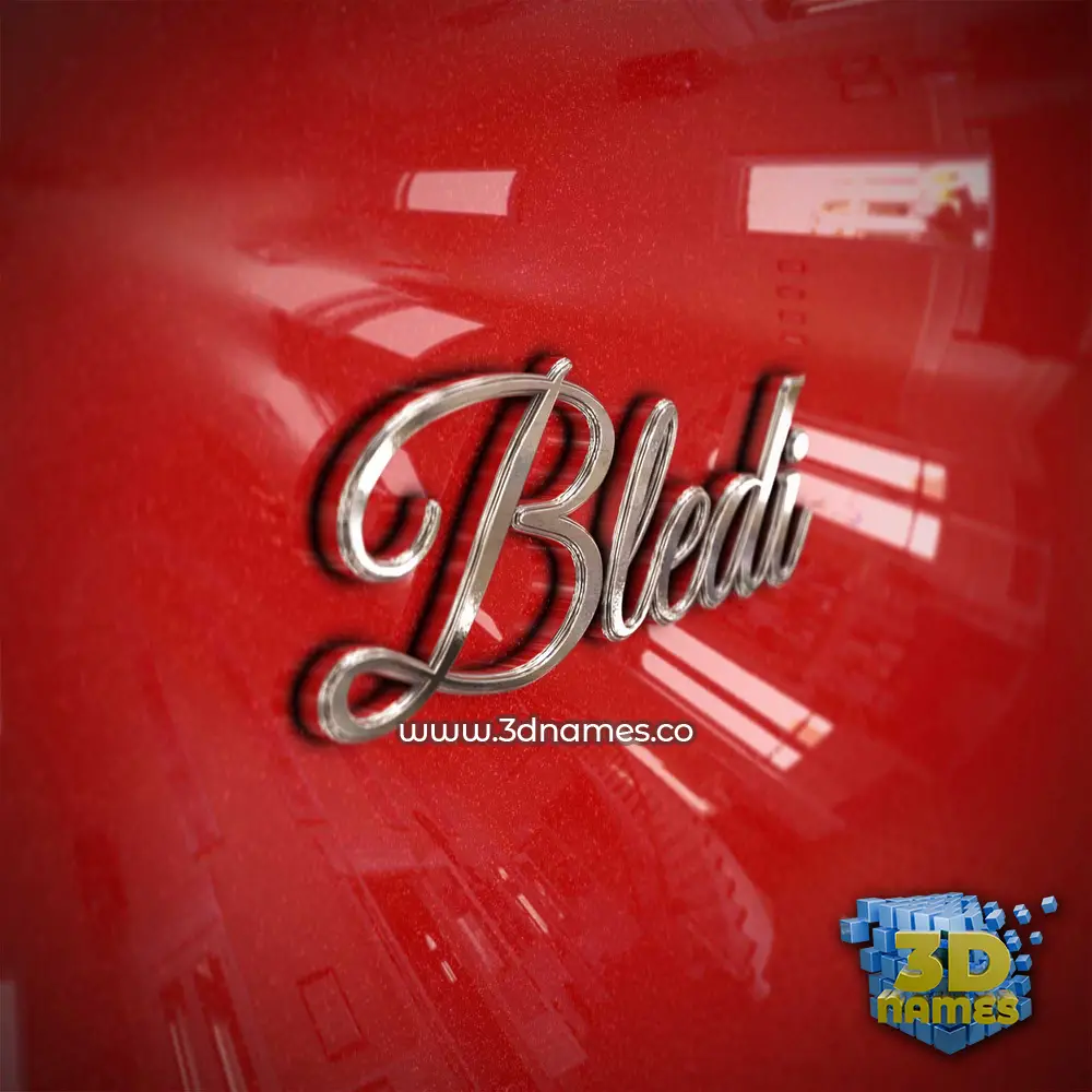 bledi in Car Paint style - 3D name wallpaper