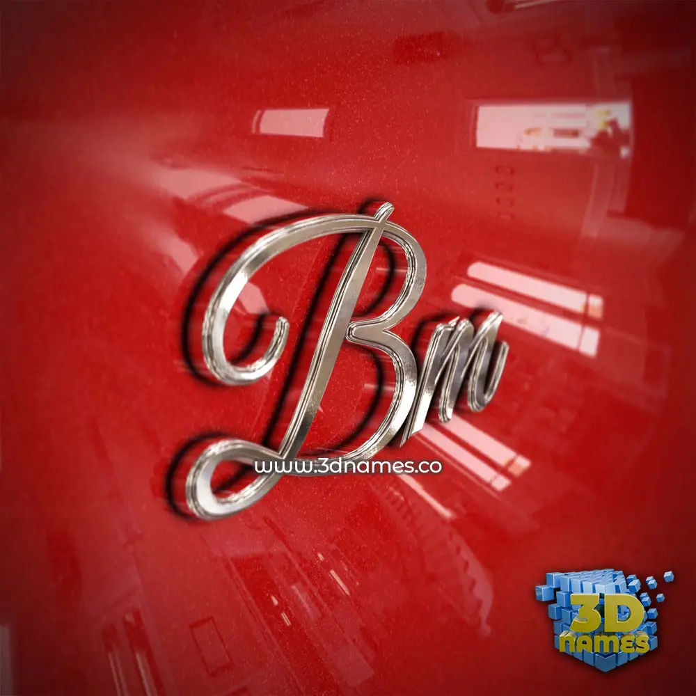 bm in Car Paint style - 3D name wallpaper