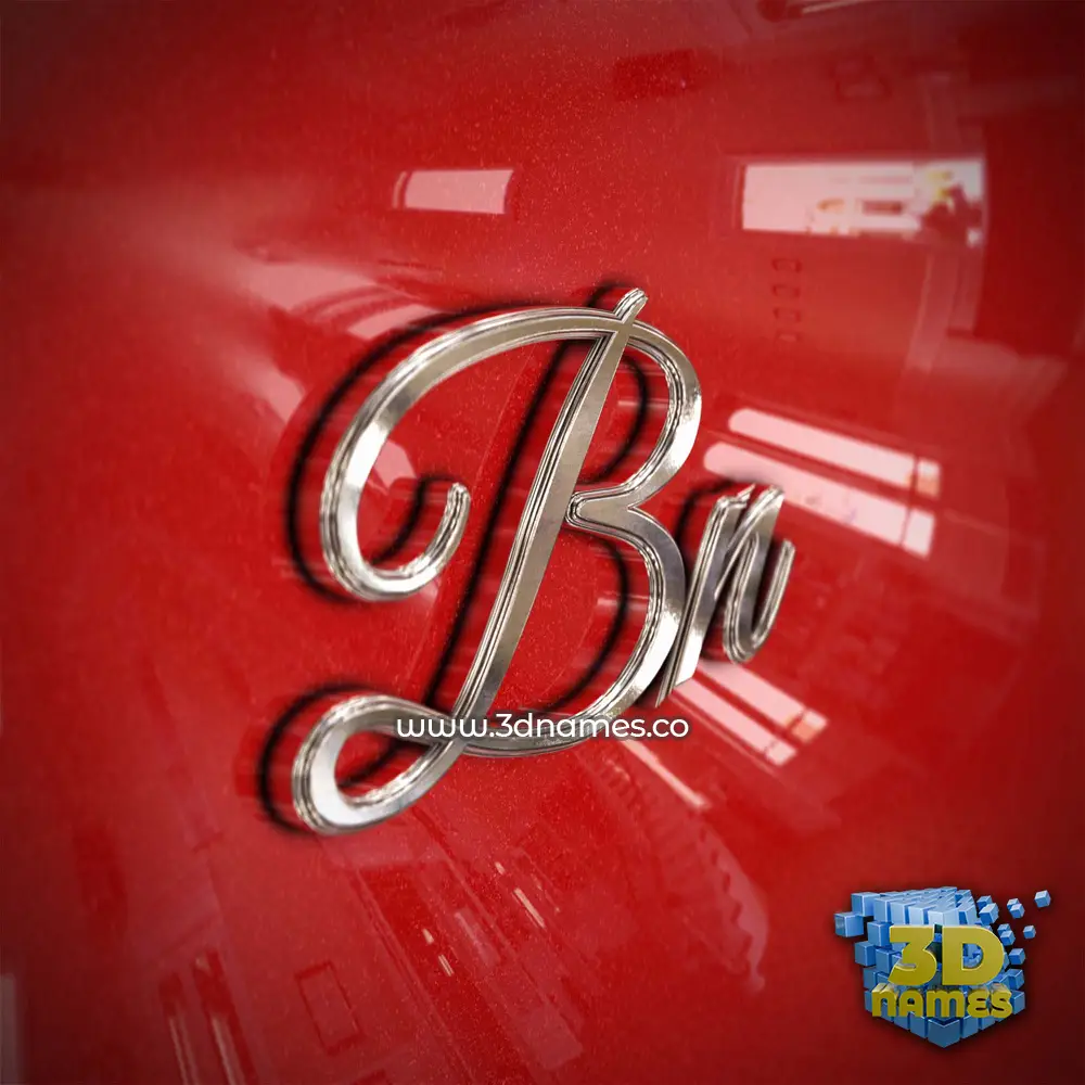 bn in Car Paint style - 3D name wallpaper