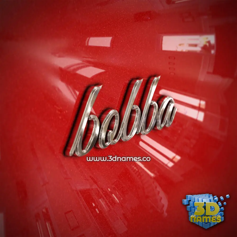 bobba in Car Paint style - 3D name wallpaper