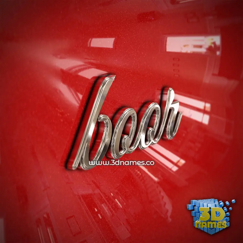 boor in Car Paint style - 3D name wallpaper