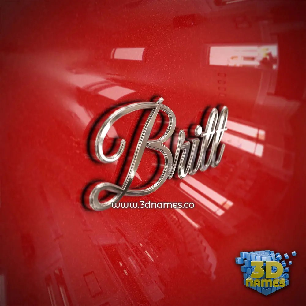 britt in Car Paint style - 3D name wallpaper