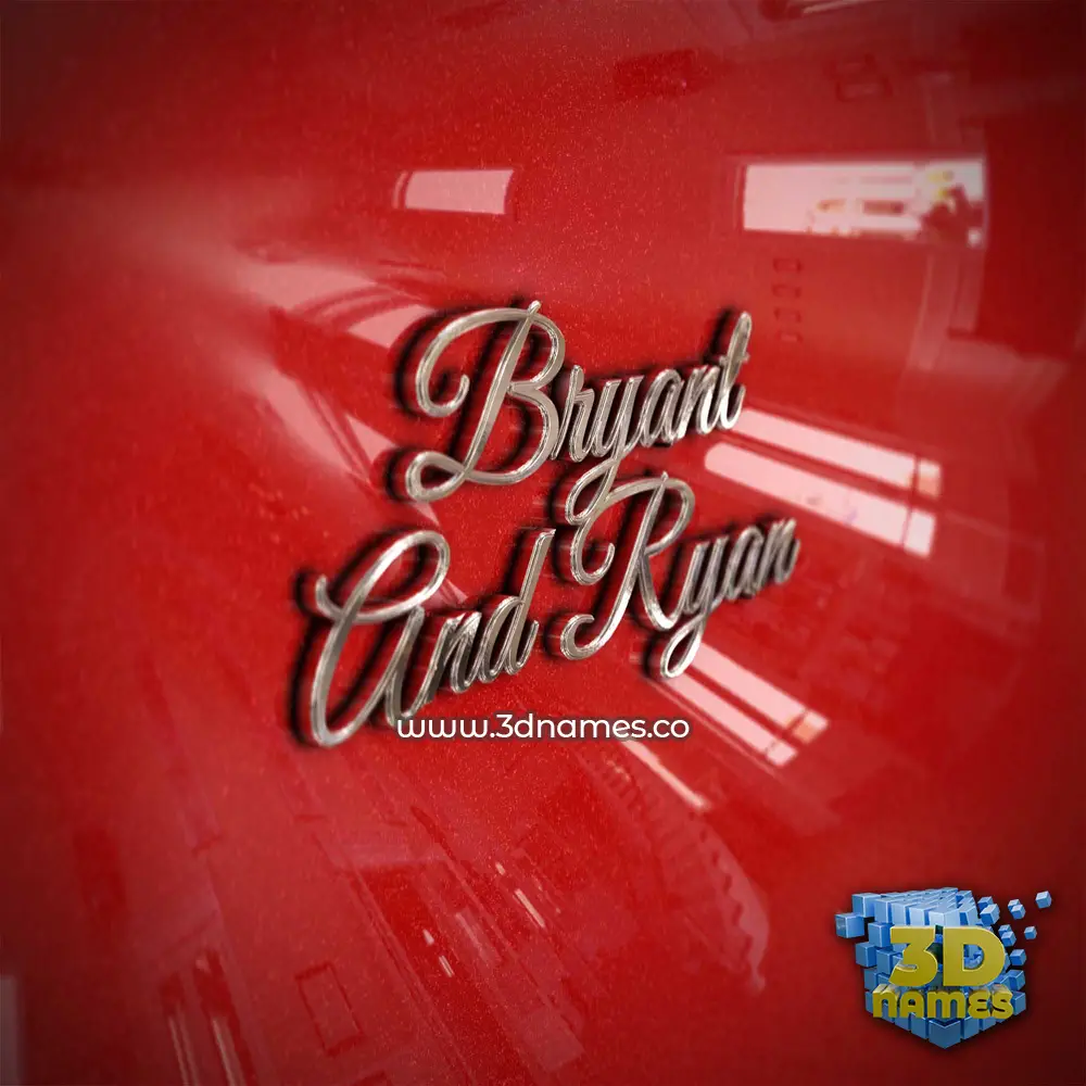 bryant and ryan in Car Paint style - 3D name wallpaper