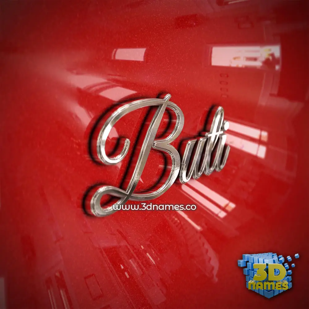 buti in Car Paint style - 3D name wallpaper