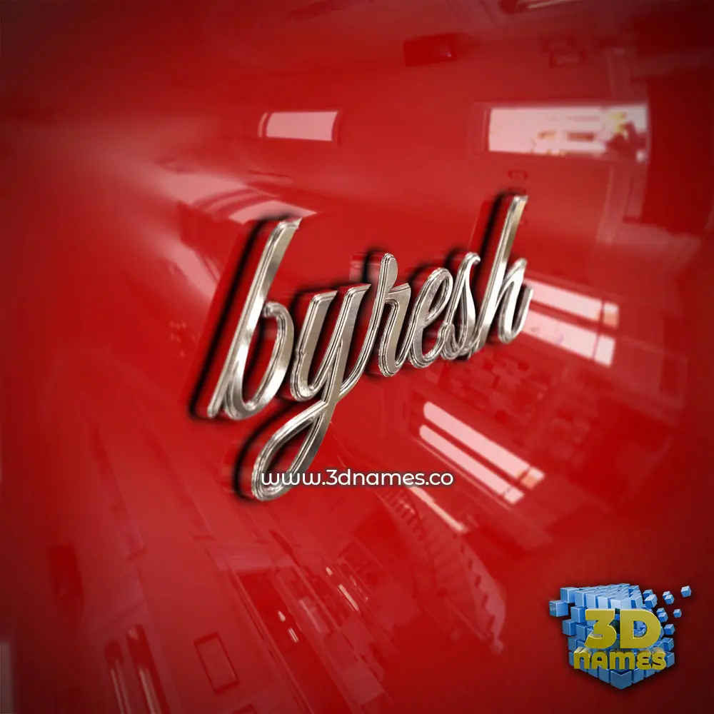 byresh in Car Paint style - 3D name wallpaper