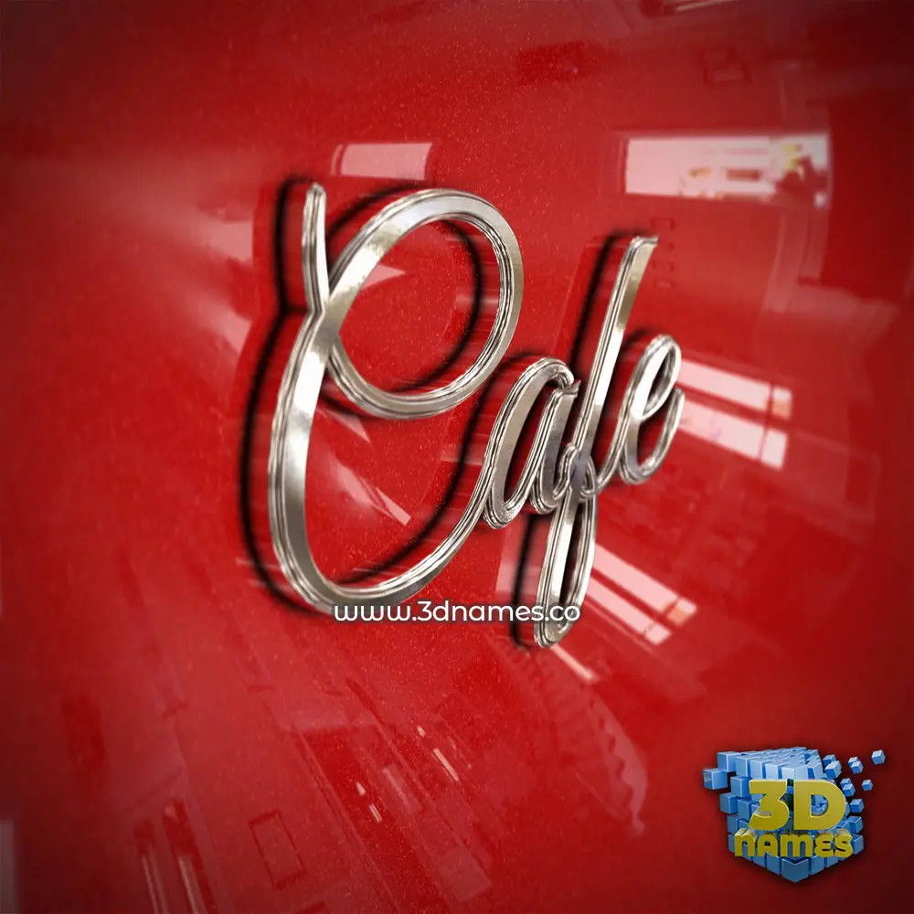 cafe in Car Paint style - 3D name wallpaper